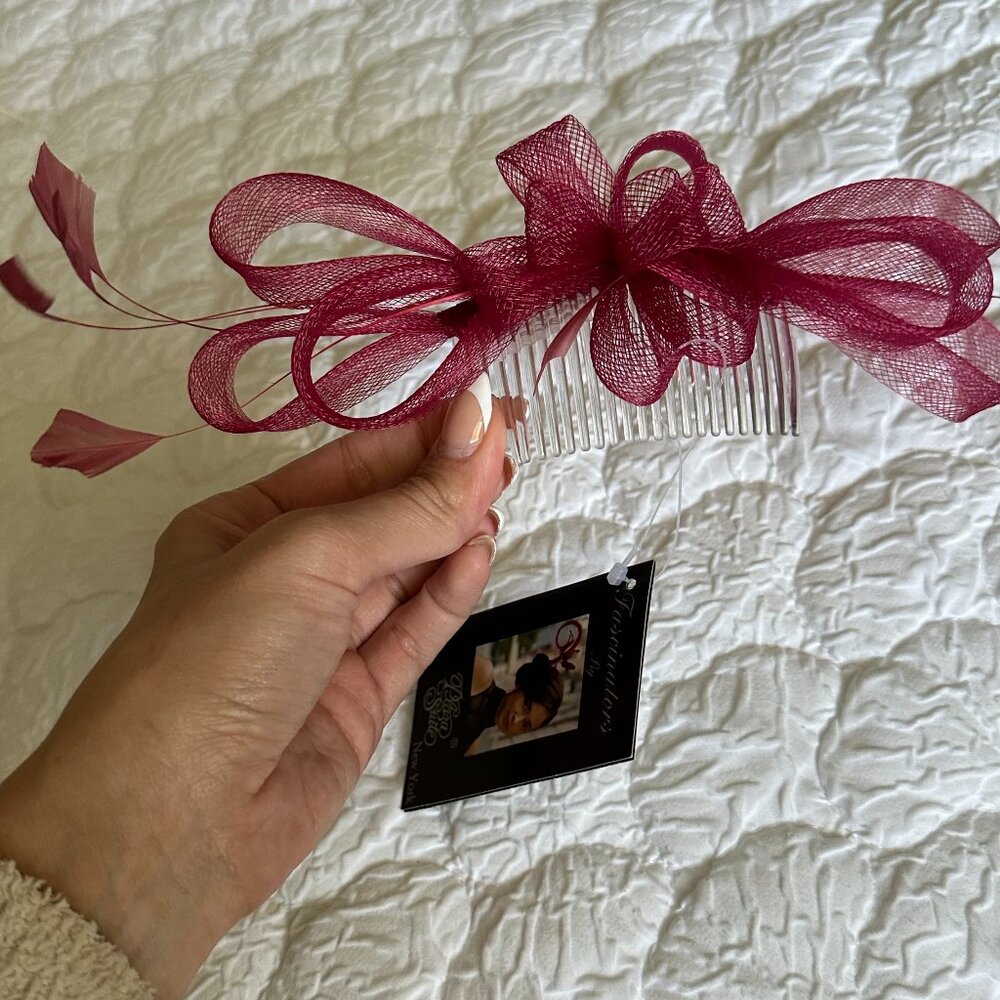 Pink Elegant Head Ribbon Accessory Clip for Women
